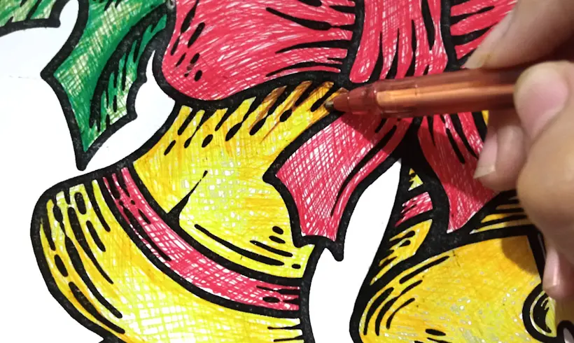 Paso 3 para pintar con Bolígrafos