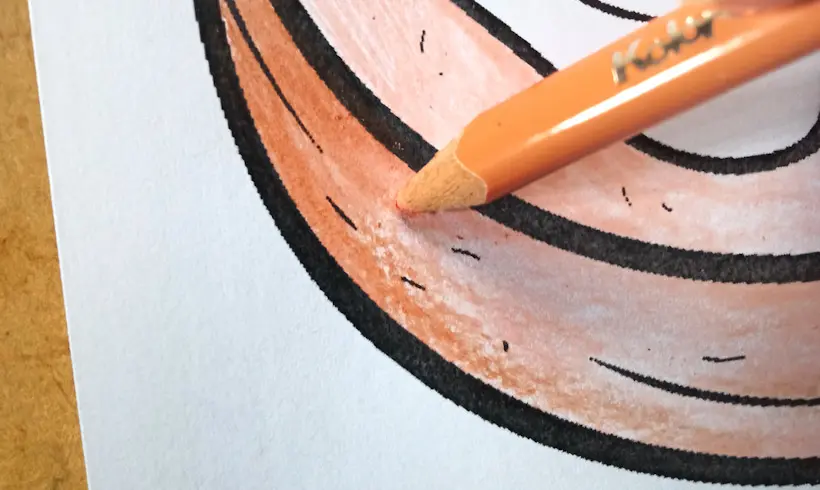 Paso 3 para colorear con la técnica del bruñido