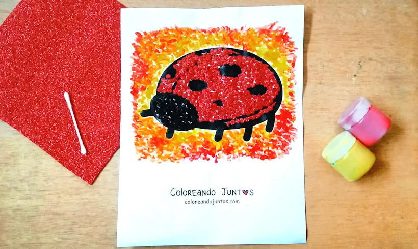 Dibujo de una mariquita coloreado por Coloreando Juntos