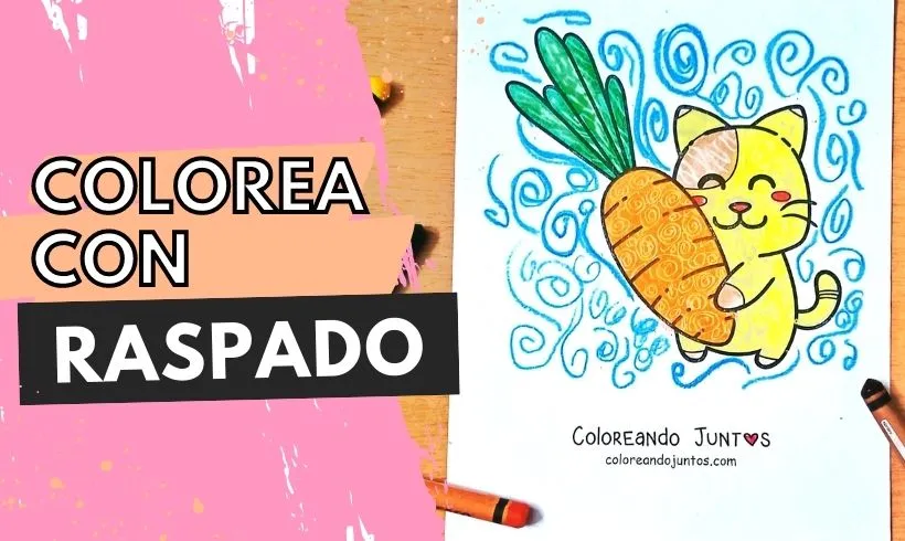 Raspado con crayones de cera