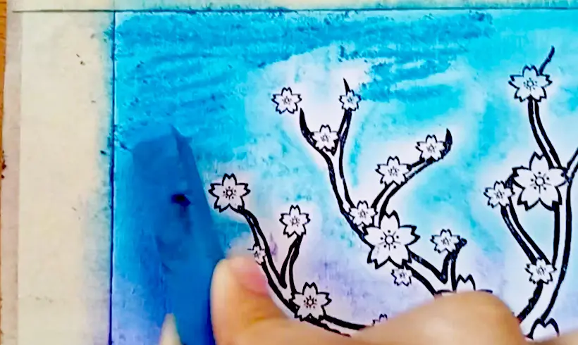Paso 4 para colorear con Pasteles y Tizas