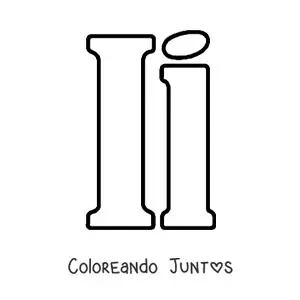 Imagen para colorear de letra i mayúscula y minúscula grande