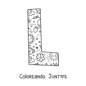 Imagen para colorear de la letra l con dibujos animados