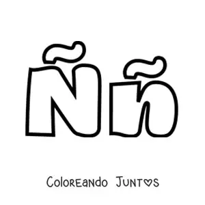 Imagen para colorear de letra ñ mayúscula y minúscula grande
