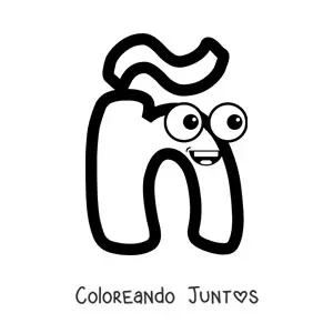 Imagen para colorear de letra ñ minúscula animada
