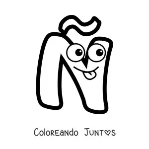 Imagen para colorear de letra ñ mayúscula animada