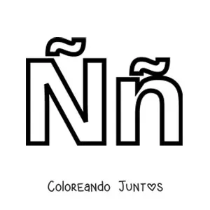 Imagen para colorear de la letra ñ mayúscula y minúscula fácil