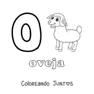 Imagen para colorear de o de oveja