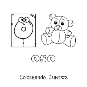 Imagen para colorear de o de oso