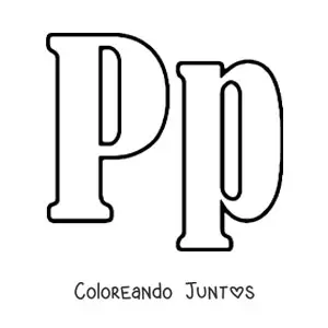 Imagen para colorear de letra p mayúscula y minúscula grande