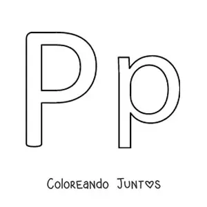 Imagen para colorear de letra p mayúscula y minúscula fácil