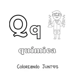 Imagen para colorear de q de querubín