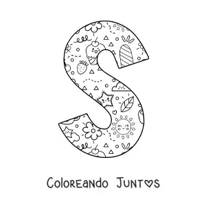Imagen para colorear de la letra s con dibujos animados