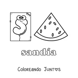 Imagen para colorear de s de sandía