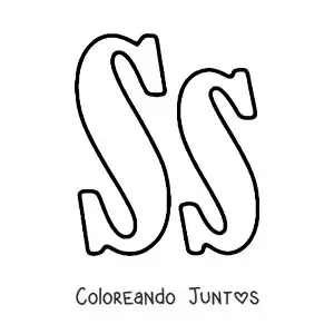 Imagen para colorear de letra s mayúscula y minúscula grande