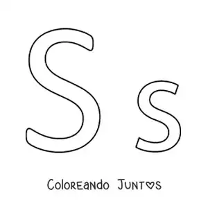 Imagen para colorear de letra s mayúscula y minúscula fácil