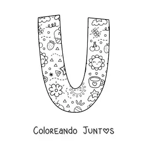 Imagen para colorear de la letra u con dibujos animados