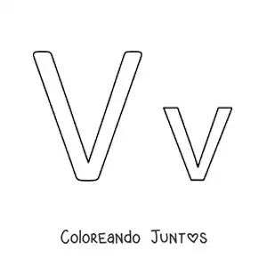 Imagen para colorear de letra v mayúscula y minúscula fácil