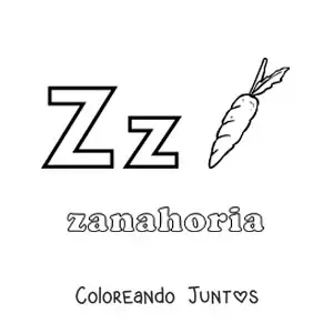 Imagen para colorear de z de zanahoria