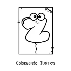Imagen para colorear de la letra z animada con forma de globo