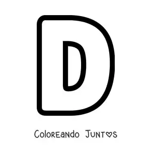 Imagen para colorear de la letra d mayúscula