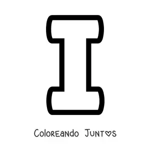 Imagen para colorear de la letra i mayúscula