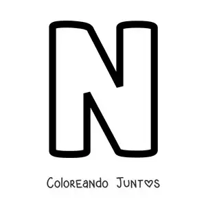 Imagen para colorear de la letra n mayúscula