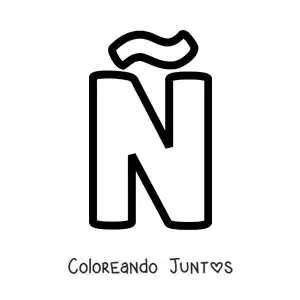 Imagen para colorear de la letra ñ mayúscula