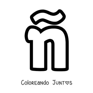 Imagen para colorear de la letra ñ minúscula