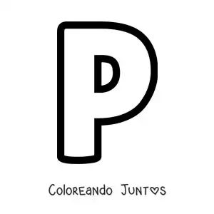 Imagen para colorear de la letra p mayúscula