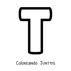 Imagen para colorear de la letra t mayúscula