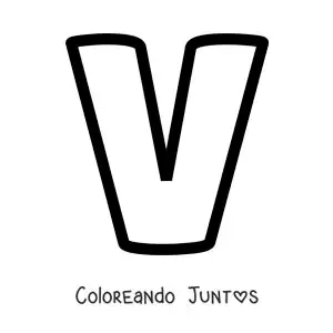 Imagen para colorear de la letra v mayúscula