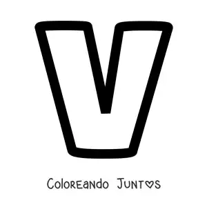 Imagen para colorear de la letra v minúscula