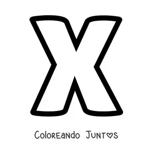 Imagen para colorear de la letra x mayúscula