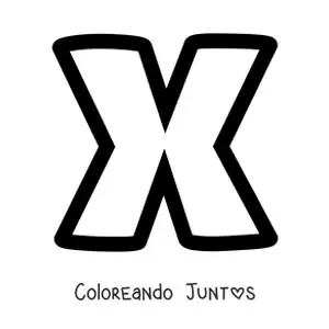 Imagen para colorear de la letra x minúscula