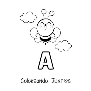 Imagen para colorear de la letra a de abeja