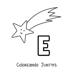 Imagen para colorear de la letra e de estrella