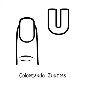 Imagen para colorear de la letra u de uña