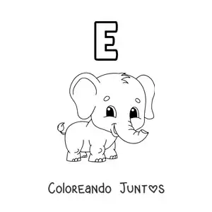 Imagen para colorear de la letra e de elefante