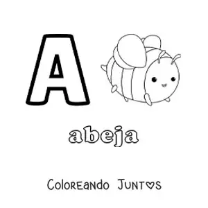 Imagen para colorear de la letra a de abeja