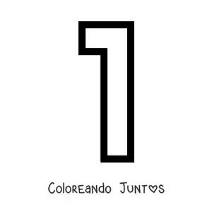 Imagen para colorear del número 1 grande