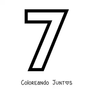 Imagen para colorear del número 7 grande