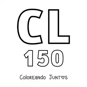 Imagen para colorear de ficha del 150 en números romanos con dibujos animados