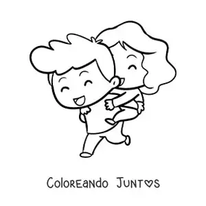 Imagen para colorear de chico cargando a su novia