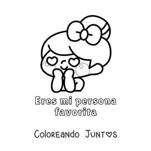 Imagen para colorear de chico enamorado y la frase eres mi persona favorita