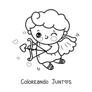 Imagen para colorear de cupido disparando
