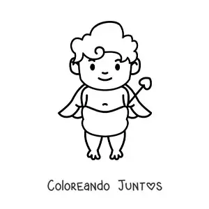Imagen para colorear de cupido bebé
