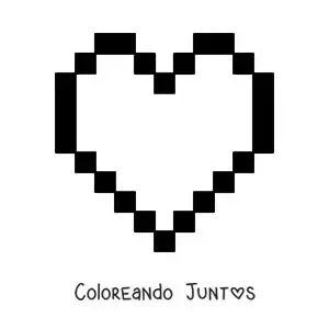Imagen para colorear de corazón pixelado