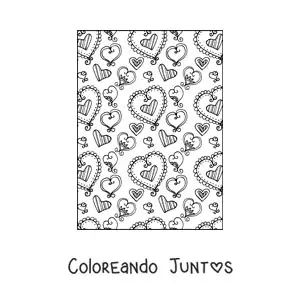 Imagen para colorear de corazones bonitos