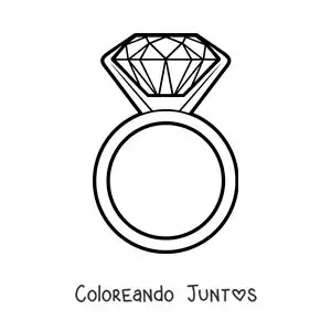 Imagen para colorear de anillo de diamante grande